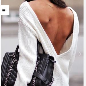 Deep V backless sexy sweater